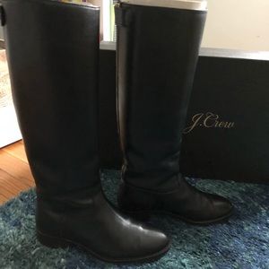 J crew black leather boots in size 5